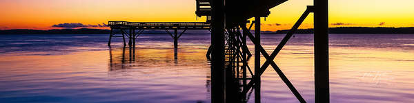 Sunrise Under the Pier by KenFoster Photography